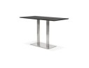 Table haute design MAMBO BAR noire avec pied en métal brossé - 180x90 cm