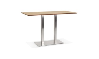 BT00710NA 5420072092485 Table haute design MAMBO BAR en bois finition naturelle avec pied en métal brossé - 180x90 cm