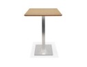 Table haute design MAMBO BAR en bois finition naturelle avec pied en métal brossé - 180x90 cm