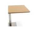 Table haute design MAMBO BAR en bois finition naturelle avec pied en métal brossé - 180x90 cm