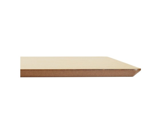Table haute design MAMBO BAR en bois finition naturelle avec pied en métal brossé - 180x90 cm