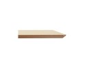 Table haute design MAMBO BAR en bois finition naturelle avec pied en métal brossé - 180x90 cm