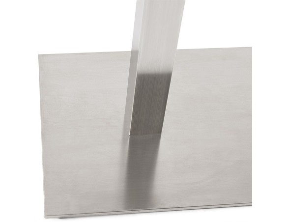Table haute design MAMBO BAR en bois finition naturelle avec pied en métal brossé - 180x90 cm