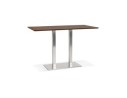 BT00720WA 5420072092508 Table haute design MAMBO BAR en bois finition Noyer avec pied en métal brossé - 180x90 cm