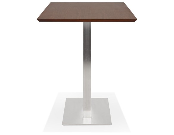 Table haute design MAMBO BAR en bois finition Noyer avec pied en métal brossé - 180x90 cm