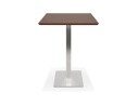 Table haute design MAMBO BAR en bois finition Noyer avec pied en métal brossé - 180x90 cm