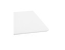 Table haute design MAMBO BAR blanche avec pied en métal brossé - 180x90 cm