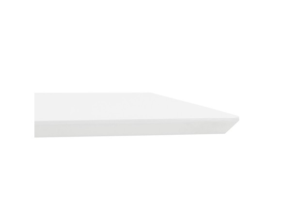 Table haute design MAMBO BAR blanche avec pied en métal brossé - 180x90 cm
