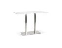 BT00740WH 5420072092546 Mange-debout design DENVER BAR blanc avec pied en métal brossé - 160x80 cm