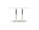 Mange-debout design DENVER BAR blanc avec pied en métal brossé - 160x80 cm