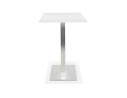 Mange-debout design DENVER BAR blanc avec pied en métal brossé - 160x80 cm