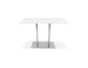 Mange-debout design DENVER BAR blanc avec pied en métal brossé - 160x80 cm