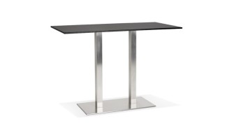 BT00750BL 5420072092560 Mange-debout design DENVER BAR noir avec pied en métal brossé - 160x80 cm