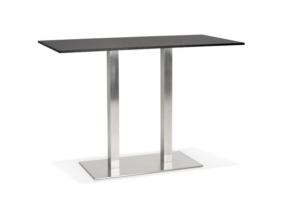 BT00750BL 5420072092560 Mange-debout design DENVER BAR noir avec pied en métal brossé - 160x80 cm