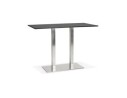 BT00750BL 5420072092560 Mange-debout design DENVER BAR noir avec pied en métal brossé - 160x80 cm