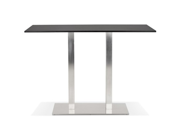 Mange-debout design DENVER BAR noir avec pied en métal brossé - 160x80 cm
