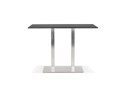 Mange-debout design DENVER BAR noir avec pied en métal brossé - 160x80 cm