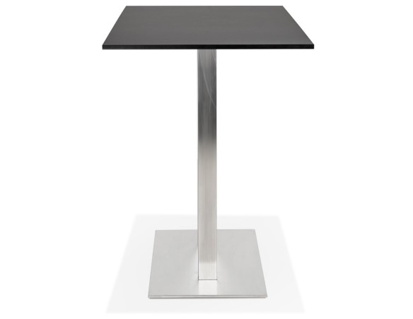 Mange-debout design DENVER BAR noir avec pied en métal brossé - 160x80 cm