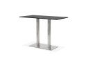 Mange-debout design DENVER BAR noir avec pied en métal brossé - 160x80 cm