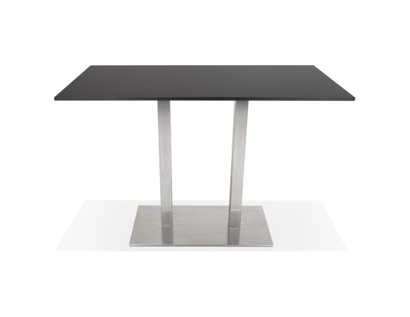 Mange-debout design DENVER BAR noir avec pied en métal brossé - 160x80 cm