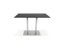 Mange-debout design DENVER BAR noir avec pied en métal brossé - 160x80 cm