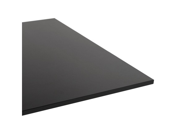 Mange-debout design DENVER BAR noir avec pied en métal brossé - 160x80 cm