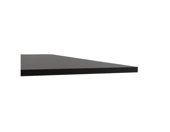 Mange-debout design DENVER BAR noir avec pied en métal brossé - 160x80 cm