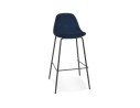 BS06440BUBL 5404028337462 Tabouret de bar FENTON en velours bleu et pied en métal noir