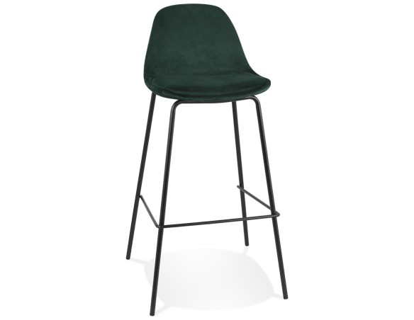 BS06450GEBL 5404028337486 Tabouret de bar FENTON en velours vert et pied en métal noir