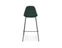 Tabouret de bar FENTON en velours vert et pied en métal noir