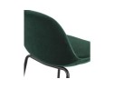 Tabouret de bar FENTON en velours vert et pied en métal noir