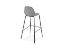 Tabouret de bar FENTON en velours gris et pied en métal noir