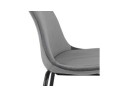 Tabouret de bar FENTON en velours gris et pied en métal noir