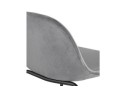 Tabouret de bar FENTON en velours gris et pied en métal noir