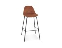 BS06480BRBL 5404028337547 Tabouret de bar GIRON en microfibre brun et pied en métal noir