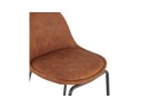 Tabouret de bar GIRON en microfibre brun et pied en métal noir