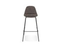 Tabouret de bar GIRON en microfibre gris foncé et pied en métal noir