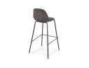 Tabouret de bar GIRON en microfibre gris foncé et pied en métal noir