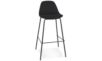 BS06500BLBL 5404028337585 Tabouret de bar BULMA en tissu noir et pied en métal noir