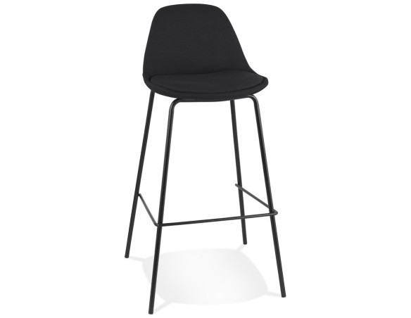 BS06500BLBL 5404028337585 Tabouret de bar BULMA en tissu noir et pied en métal noir