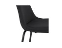 Tabouret de bar BULMA en tissu noir et pied en métal noir