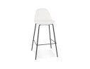 BS06510WHBL 5404028337608 Tabouret de bar PLUMAR en tissu bouclé blanc et pied en métal noir