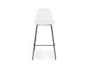Tabouret de bar PLUMAR en tissu bouclé blanc et pied en métal noir