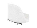 Tabouret de bar PLUMAR en tissu bouclé blanc et pied en métal noir