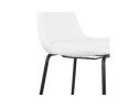 Tabouret de bar PLUMAR en tissu bouclé blanc et pied en métal noir