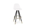 BS06270WHBL 5404028336984 Tabouret de bar CLARISSE en tissu bouloché blanc et 4 pieds en bois noir