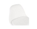 Tabouret de bar CLARISSE en tissu bouloché blanc et 4 pieds en bois noir