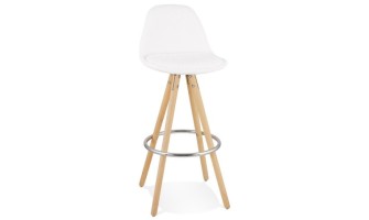 BS06310WHNA 5404028337066 Tabouret de bar FLORENCE en tissu bouloché blanc style scandinave