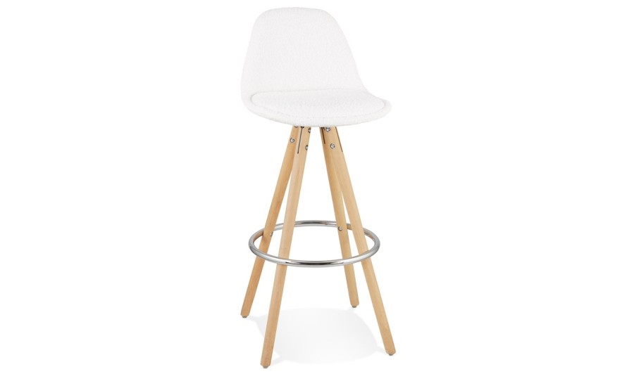 BS06310WHNA 5404028337066 Tabouret de bar FLORENCE en tissu bouloché blanc style scandinave BS06310WHNA 5404028337066 Tabouret de bar FLORENCE en tissu bouloché blanc style scandinave
