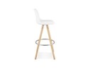 Tabouret de bar FLORENCE en tissu bouloché blanc style scandinave